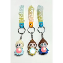 Kız Çocuk Işıklı Silikon Anahtarlık Nemere