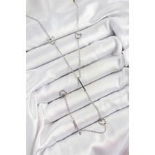 316L Çelik Kelebek Figürlü Y Model Gümüş Renk Kadın Kolye Nemere