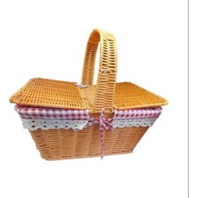 Kapaklı Hasır Piknik Sepeti Nemere