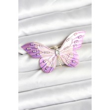 Lila Renk Kelebek Model Broş Nemere