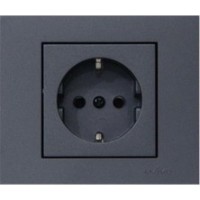 Ovivo Füme Topraklı Elektrik Prizi Gri Renkli Modern Tasarım ve Yüksek Dayanıklılık