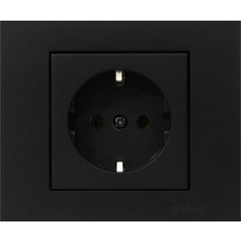 Ovivo Grano Siyah Topraklı Priz Çerçeveli