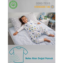 Pamuk Pazen Çocuk Bebek Uyku Tulumu 21-24 Derece 1 Tog Uzay Desenli Bol Kalıp