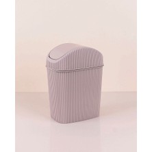 Döner Kapaklı Mini Çöp Kovası 2.5 Lt - Krem Nemere