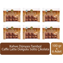 Kahve Dünyası Tambol Caffe Latte Dolgulu Sütlü Çikolata 100 gr x 6 Adet