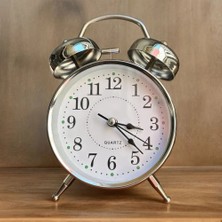 Gümüş Metal Alarmlı Masa Saati Nemere