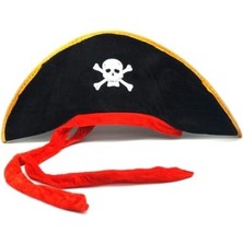 Karayip Korsanları Kaptan Jack Kumaş Korsan Şapkası Yetişkin Nemere
