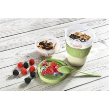 Meyve Hazneli - Kaşıklı Portatif Yoğurt Kabı Nemere