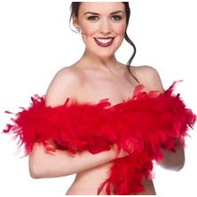 2 Metre Boa Tüy Otriş - Kırmızı Nemere