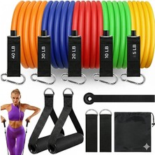 Vayne Çantalı Lateks 16 Parça Direnç Lastiği Seti Toplam 105 Lbs 47.5 kg Direnç