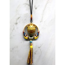 Renkli Püsküllü Şans Kedisi Feng Shui Askılık  Nemere