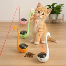Kuğu Şeklinde Lazerli ve Mama Hazneli Kedi Oyuncağı Nemere