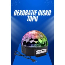 Nemere Küre Disko Topu Müzik Çalar Renkli Lazer Işıklı Bluetooth Disko Parti Işığı Kumandalı Nem