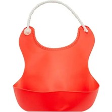 Pelikan Silikon Mama Önlüğü / Silikon Hazneli Bebek Mama Önlüğü - Kırmızı Nemere