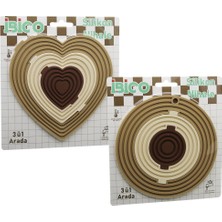 Nemere 3in1= Bütün - 3 Boya Ayrılır   Silikon  Mat - Nihale  KALPLİ=7.7-12.5-19CM   Yuvarlak=7-12.5-