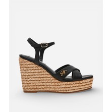 Steve Madden Cylo Black Leat Kadın Siyah Topuklu Sandalet Cylo