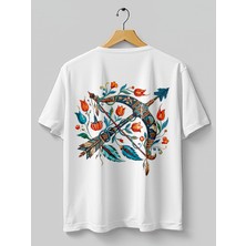 Base Art Tasarım Tişört Yay Burcu Oversize Unisex