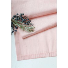 Bimotif Ramazana Özel 5 Parça Sofra Seti (Osmanlı Ipeği Runner ve 4lü Peçete)  Pudra-Somon