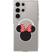 Adasena Samsung Galaxy S23 Ultra 6.8" Kılıf Kablosuz Magsafe Şarj Özellikli Şeffaf Baskılı Desenli Kılıf - Mouse Girl