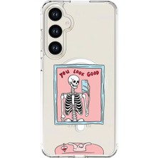 Adasena Samsung Galaxy S24+ Plus Uyumlu Magsafe Şarj Özellikli Şeffaf Baskılı Desenli Kılıf - Look Good