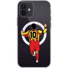 Adasena iPhone 12 Uyumlu Magsafe Şarj Özellikli Şeffaf Baskılı Desenli Kılıf - Hagi