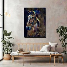 Artprinta Sanatsal At Portresi Kanvas Tablo – Renkli Modern At Figürlü Duvar Dekoru
