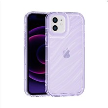 Fenza iPhone 12 Uyumlu Telefon Kılıfı Kamera Çıkıntılı Kabartmalı Parlak Desenli Darbe Emici Silikon Kılıf