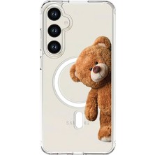 Adasena Samsung Galaxy S23-FE Uyumlu Magsafe Şarj Özellikli Şeffaf Baskılı Desenli Kılıf - Swetty Ted