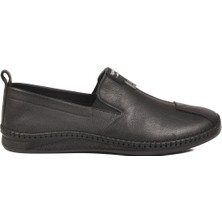 Ayakmod Siyah Hakiki Deri Ortopedik Erkek Günlük Ayakkabı Premium 308 M