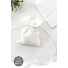 Bimotif 100 Adet Osmanlı Ipeği Kına, Söz, Nişan Hediye Kesesi, 10X15 Cm, Beyaz (20M Organze Kurdele Hediye)