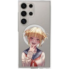 Adasena Samsung Galaxy S24 Ultra Kılıf Kablosuz Magsafe Şarj Özellikli Şeffaf Baskılı Desenli Kılıf - Anime Toga