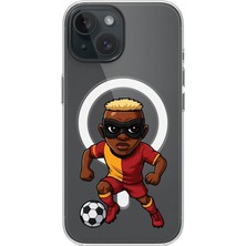 Adasena iPhone 15+ (Plus) Magsafe Şarj Özellikli Şeffaf Baskılı Desenli Kılıf - Victor