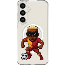 Adasena Samsung Galaxy A06 Uyumlu Magsafe Şarj Özellikli Şeffaf Baskılı Desenli Kılıf - Victor