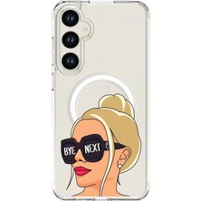 Adasena Samsung Galaxy A56 Uyumlu Magsafe Şarj Özellikli Şeffaf Baskılı Desenli Kılıf - Model Next