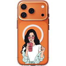 Adasena iPhone 17 Pro Max Uyumlu Kılıf Kablosuz Magsafe Şarj Özellikli Şeffaf Baskılı Desenli Kılıf - Man Tears