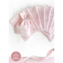 Bimotif 100 Adet Osmanlı Ipeği Kına, Söz, Nişan Hediye Kesesi, 10X15 Cm, Pembe (20M Organze Kurdele Hediye)