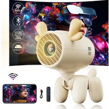 WİderMarkt 4K Destekli Wifi Bluetooth Akıllı Projeksiyon Cihazı | 500 Ansı, 36W Dolby Ses, 180° Döner Başlık