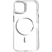 Blueo iPhone 15 Uyumlu Magsafe Özellikli Esnek Silikon Şeffaf Kılıf