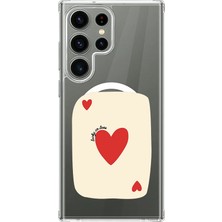 Adasena Samsung Galaxy S22 Ultra Uyumlu Kılıf Kablosuz Magsafe Şarj Özellikli Şeffaf Baskılı Desenli Kılıf - Inlove