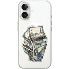 Adasena iPhone 16 6.1" Uyumlu Kablosuz Magsafe Şarj Özellikli Şeffaf Baskılı Desenli Kılıf - Old Money