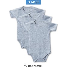 Royaleks Gri Yarım Kol Body Zıbın 2-7 Yaş Çocuklar Için (3 Adet) Alttan Çıtçıtlı Özel Gereksinimli