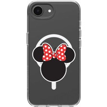 Adasena iPhone 16E Uyumlu Kablosuz Magsafe Şarj Özellikli Şeffaf Baskılı Desenli Kılıf - Mouse Girl