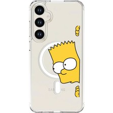Adasena Samsung Galaxy S23+ Plus Uyumlu Magsafe Şarj Özellikli Şeffaf Baskılı Desenli Kılıf - Bart