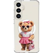 Adasena Samsung Galaxy A36 4g Uyumlu Magsafe Şarj Özellikli Şeffaf Baskılı Desenli Kılıf - Miss Teddy