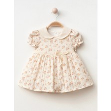 Lumia Baby Yaka Detaylı Çiçekli Kız Bebe Elbise