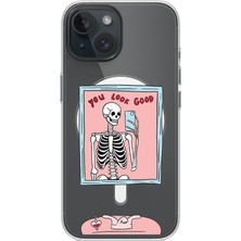 Adasena iPhone 13 Uyumlu Magsafe Şarj Özellikli Şeffaf Baskılı Desenli Kılıf - Look Good