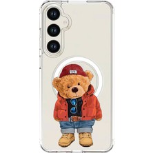Adasena Samsung Galaxy A36 4g Uyumlu Magsafe Şarj Özellikli Şeffaf Baskılı Desenli Kılıf - Teddybear