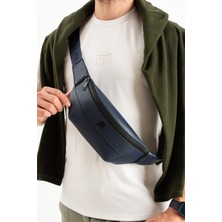 M 431 Mega Bag  Suni Deri Bel / Bodybag  Çanta Lacivert