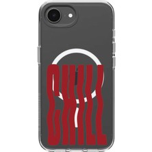 Adasena iPhone 16E Uyumlu Kablosuz Magsafe Şarj Özellikli Şeffaf Baskılı Desenli Kılıf - Chill