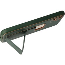 LTG Nova Newface Iphone 12 Kılıf Coco Deri Standlı Kapak - Yeşil